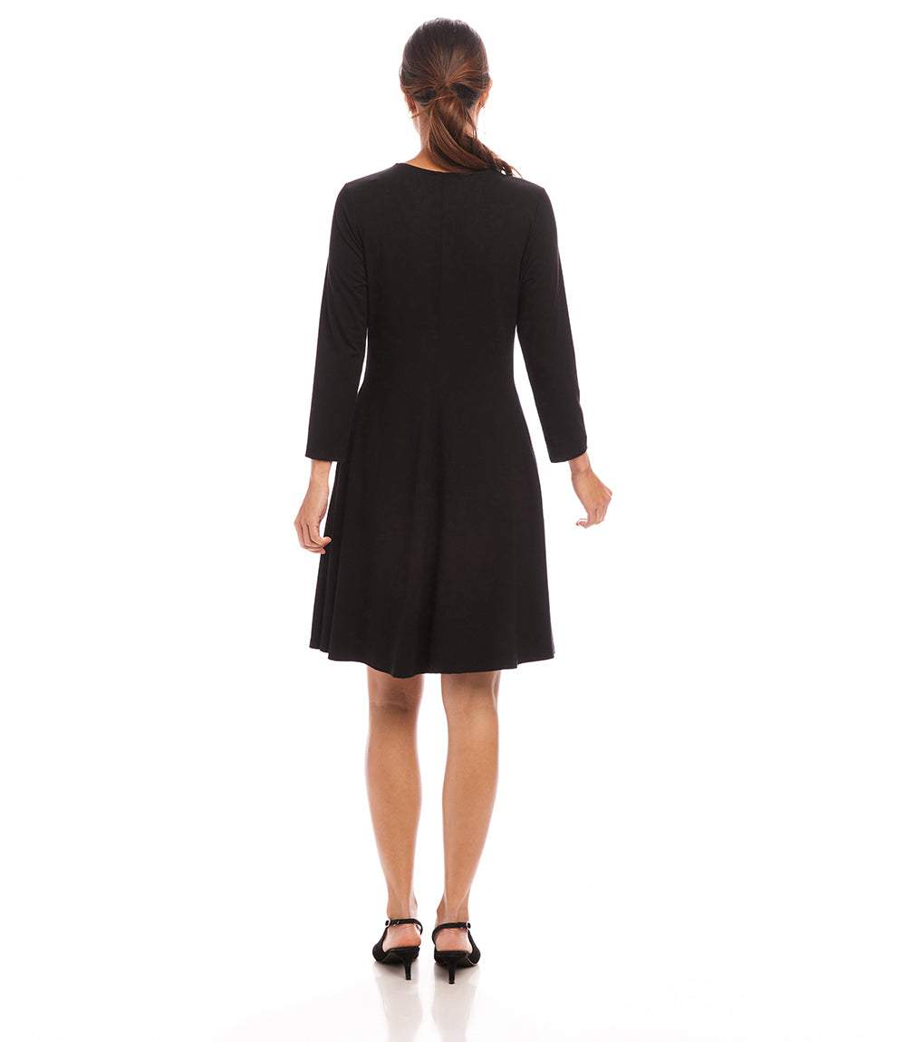 Karen Kane 3/4 Sleeve Fit & Flare Dress in Black Medium Karen Kane 3/4 Sleeve Fit & Flare Dress in Black Medium