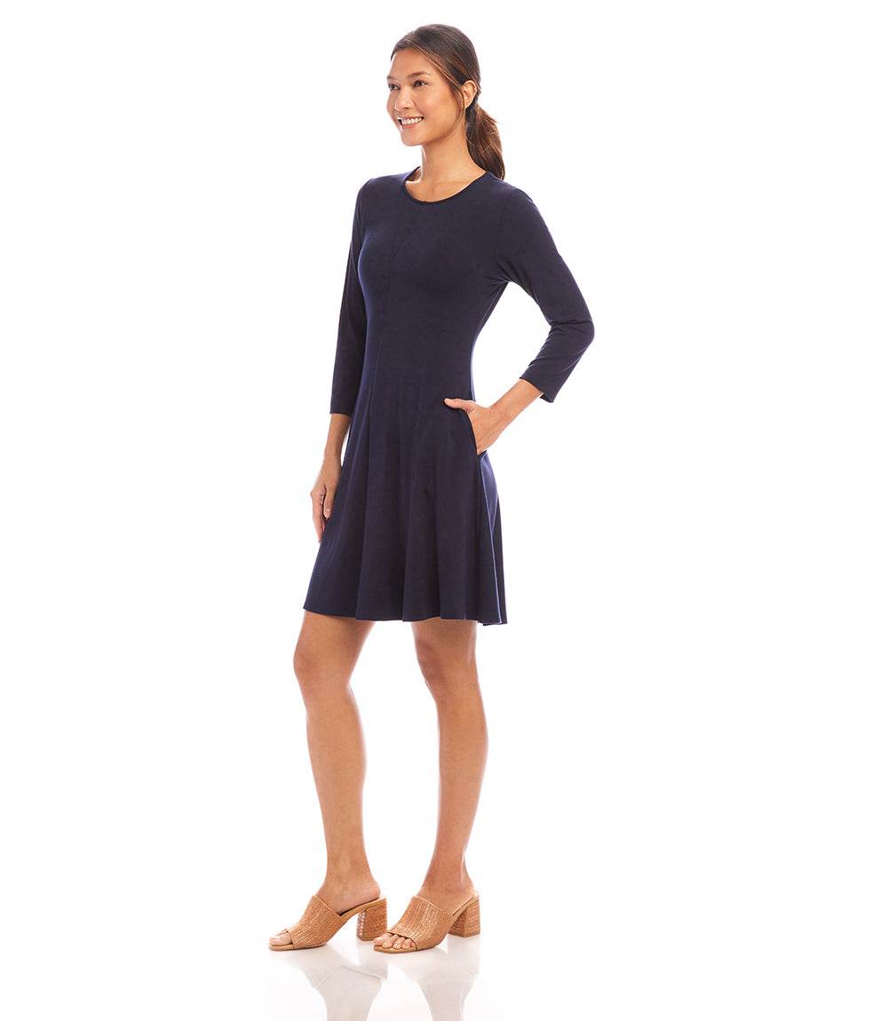 3 4 sleeve fit and flare cocktail dress Runwind Women's Plus Size Midi Dress 3/4 Sleeve Fit and Flare Cocktail Dresses Casual V-Neck Dress with Pockets Black at Amazon Women's Clothing store