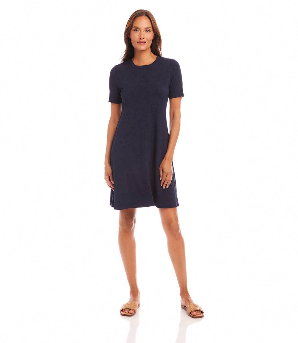 Karen Kane Women's Short Sleeve A-Line Dress - Navy - XL Karen Kane Women's Short Sleeve A-Line Dress - Navy - XL