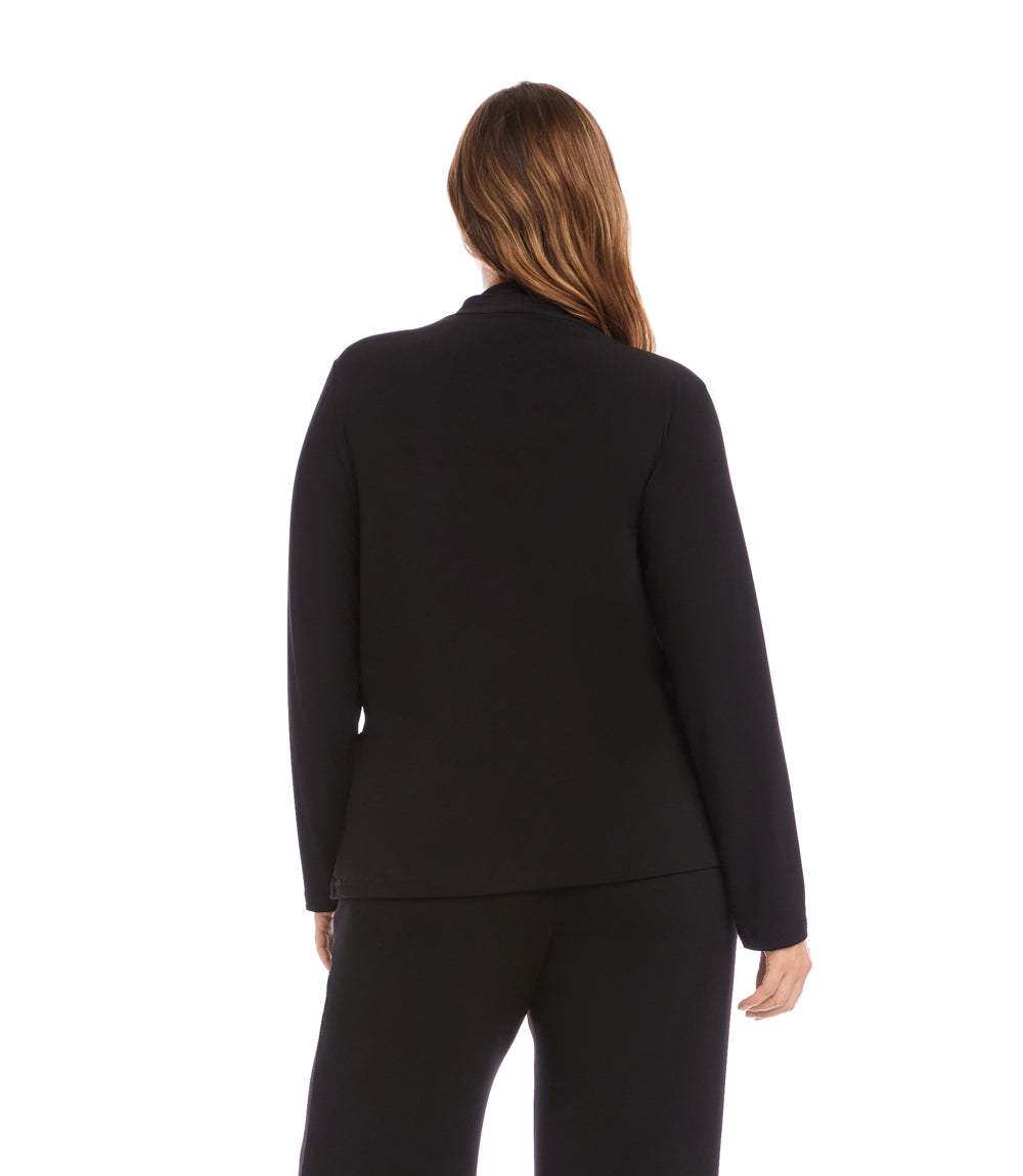 Plus Size Travel Jersey Drape Front Crossover Top