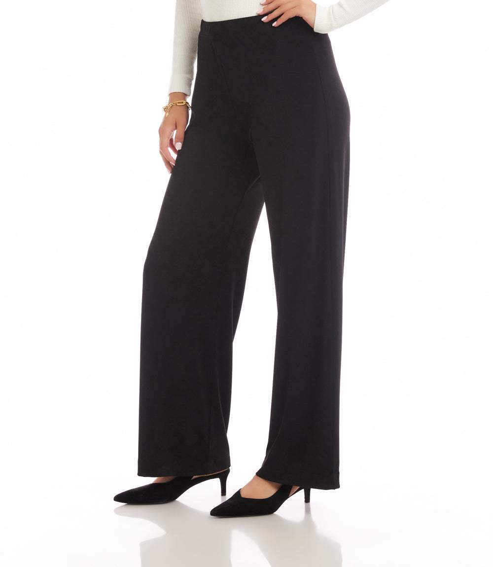 Petite Size Travel Jersey Wide-Leg Pants