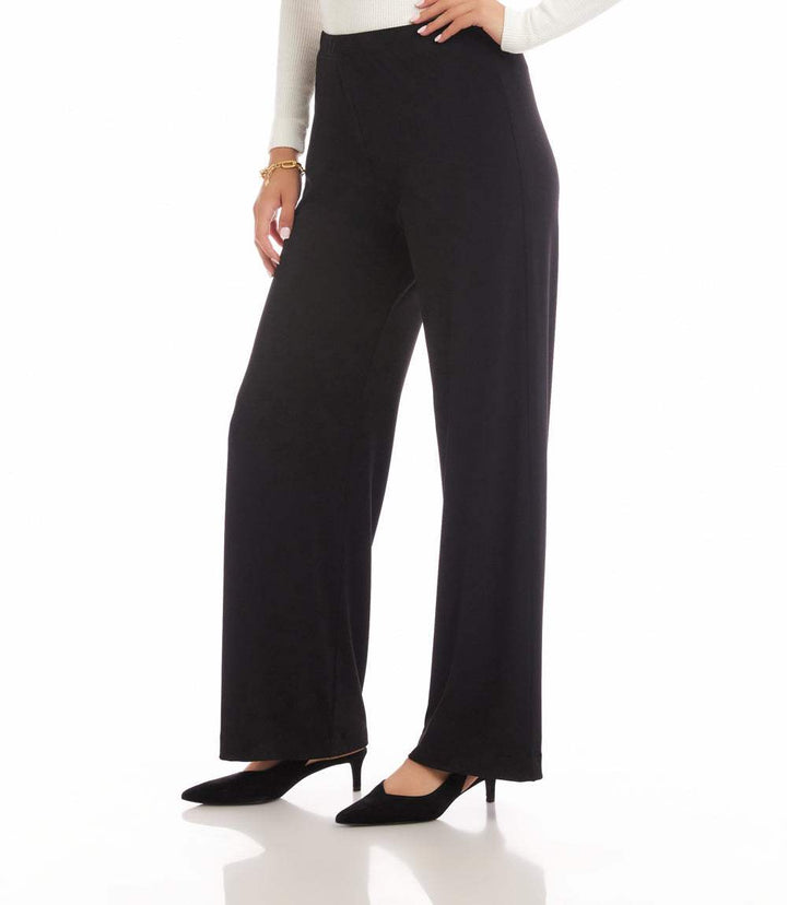 Petite Size Travel Jersey Wide-Leg Pants