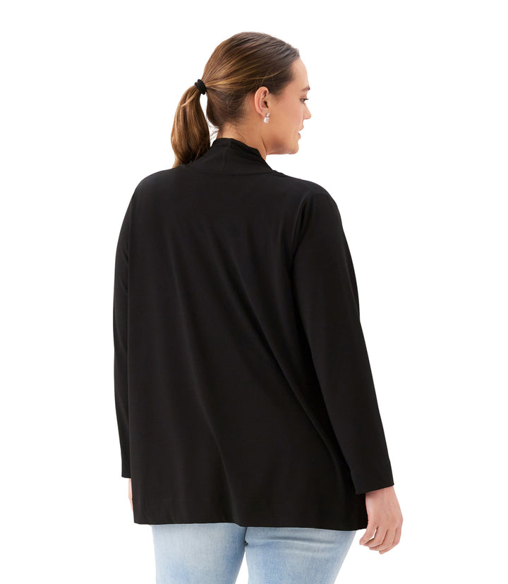 Plus Size Drape Travel Jersey Cardigan