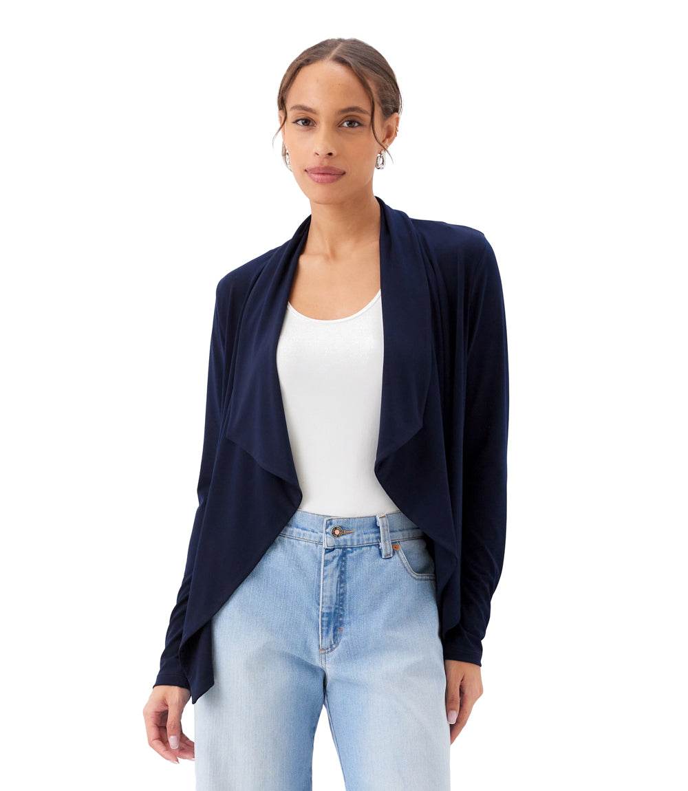 Petite Size Drape Travel Jersey Cardigan – Karen Kane