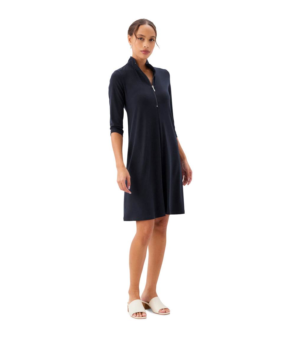 Karen Kane Women's 3/4 Sleeve Zip-Up Travel Dress, XL Karen Kane Women's 3/4 Sleeve Zip-Up Travel Dress, XL