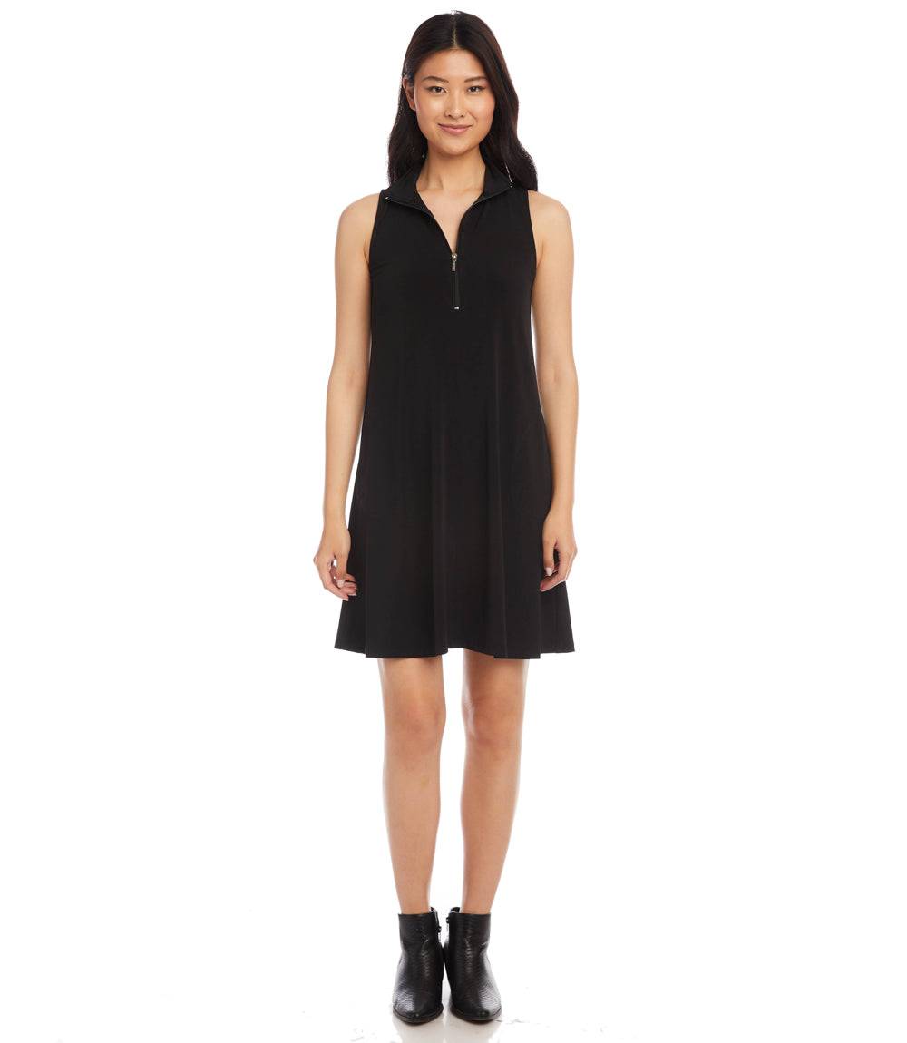 Petite Size Sleeveless Zip-Up Travel Dress