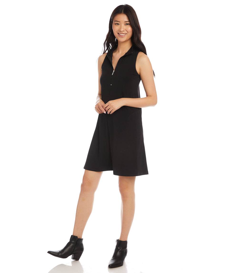 Petite Size Sleeveless Zip-Up Travel Dress