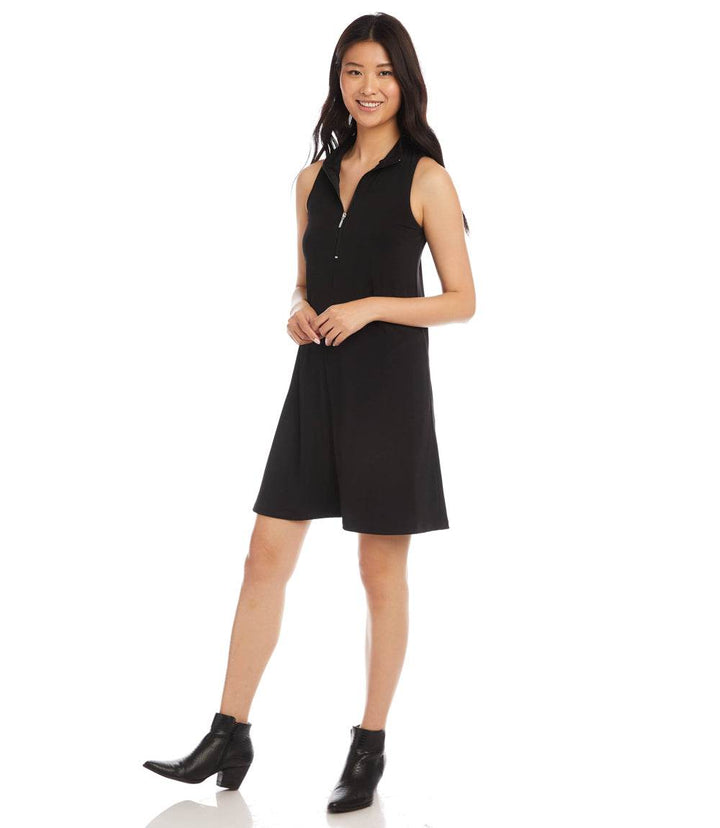 Petite Size Sleeveless Zip-Up Travel Dress