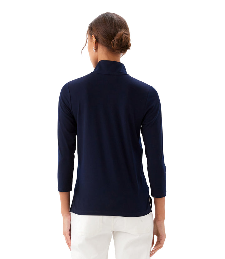 3/4 Sleeve Zip-Up Travel Jersey Top