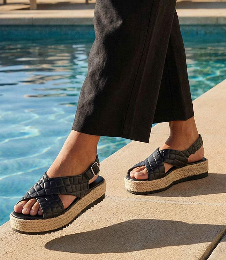 Leather Espadrille Sandals