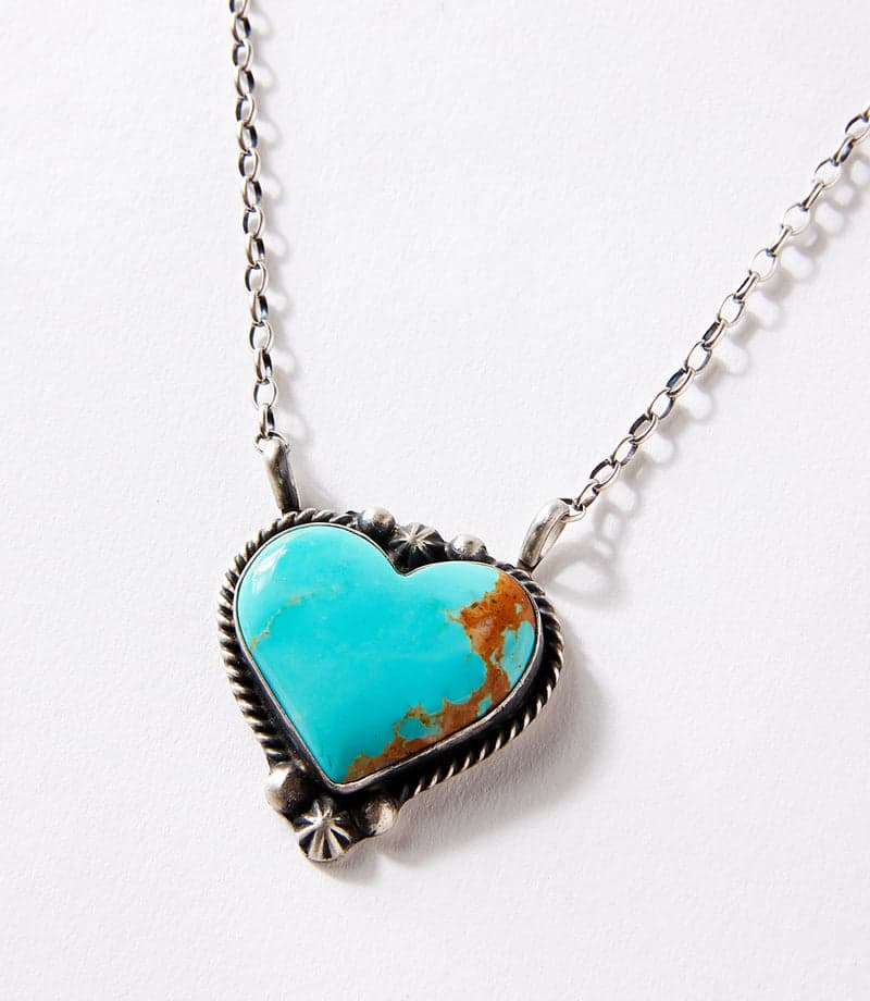 Embellished Turquoise Heart Necklace