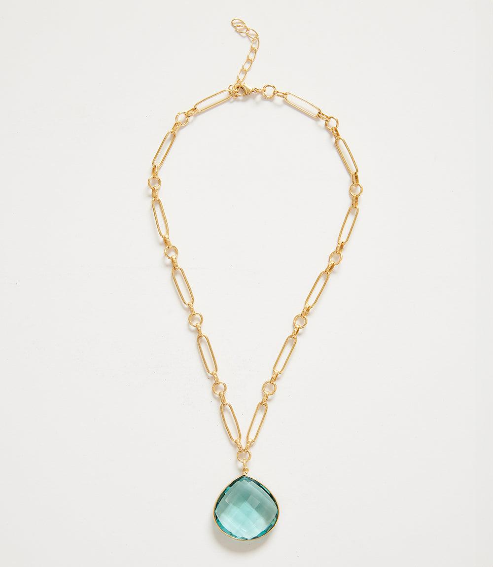 Aqua Quartz Pendant Necklace