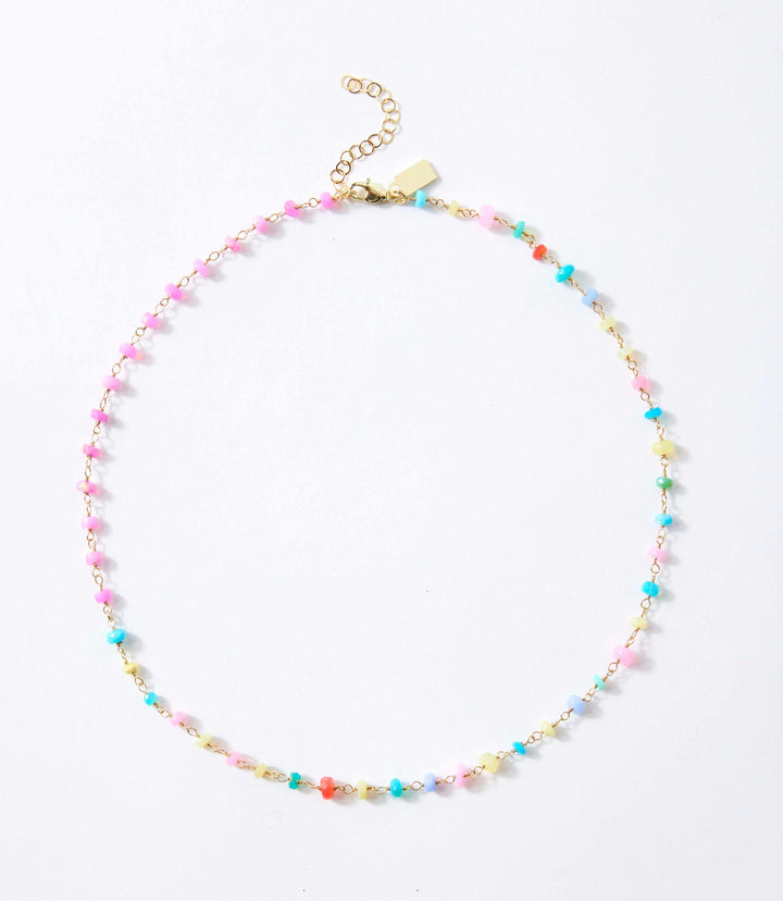 Neon Beaded Gemstone Necklace