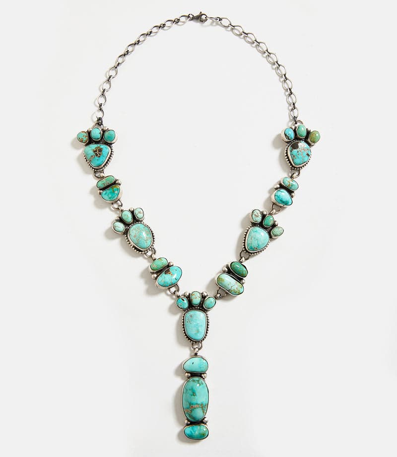 Carico Lake Turquoise Stone Lariat Necklace