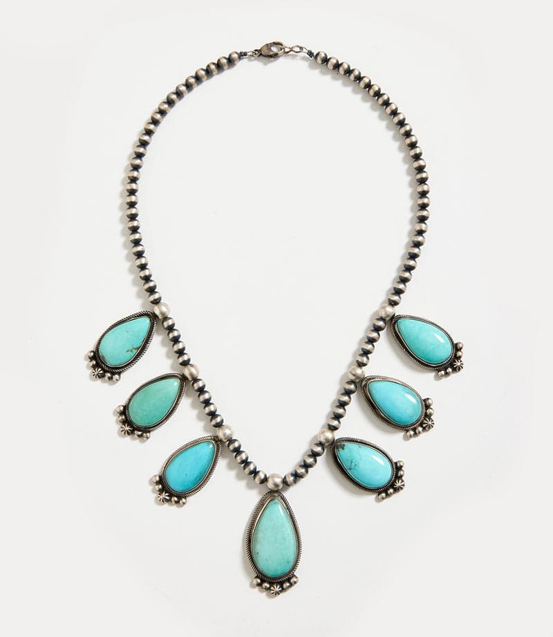 Vintage Turquoise & Sterling Silver Necklace