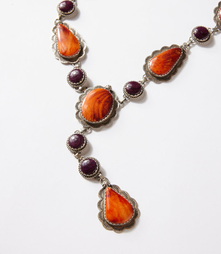 Spiny Oyster Lariat Necklace