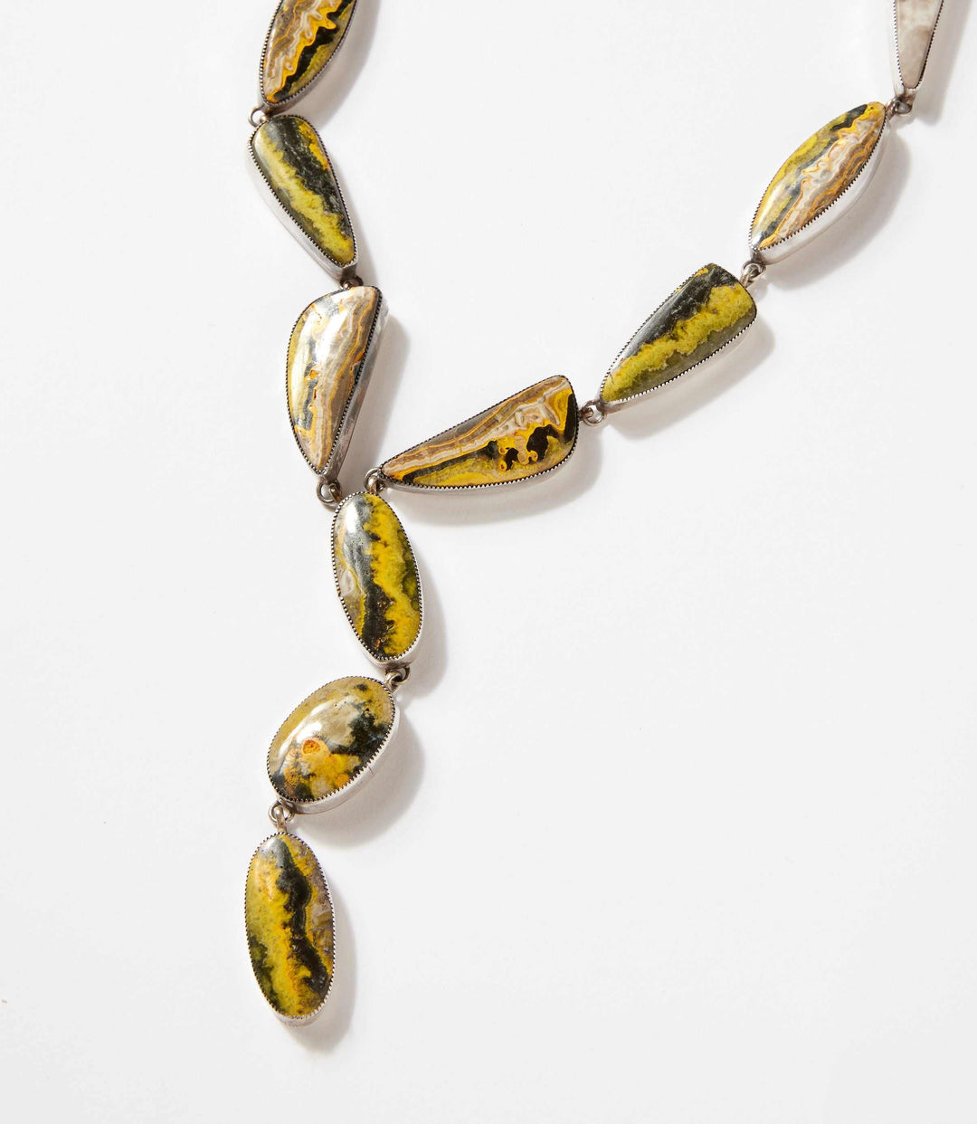 Bumblebee Jasper Lariat Necklace And Earring Set