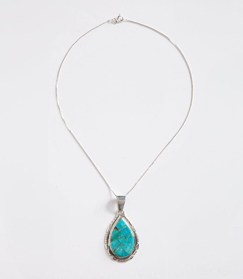 Turquoise Inlay Pendant Necklace