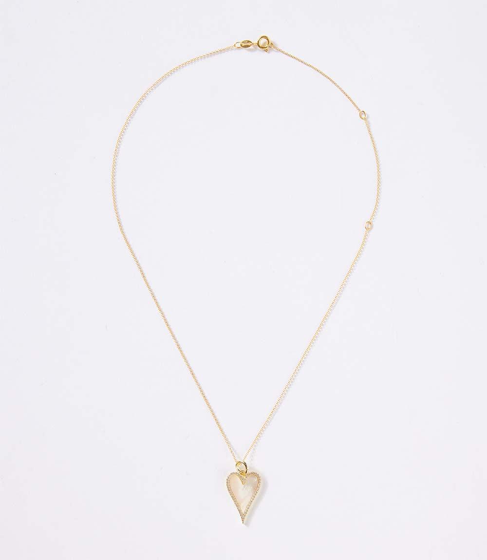 Pavé Mother Of Pearl Heart Necklace