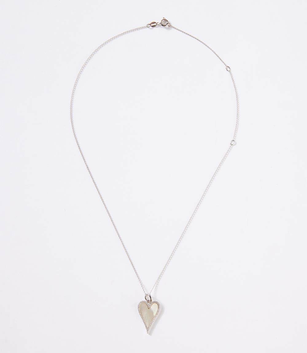 Pavé Mother Of Pearl Heart Necklace
