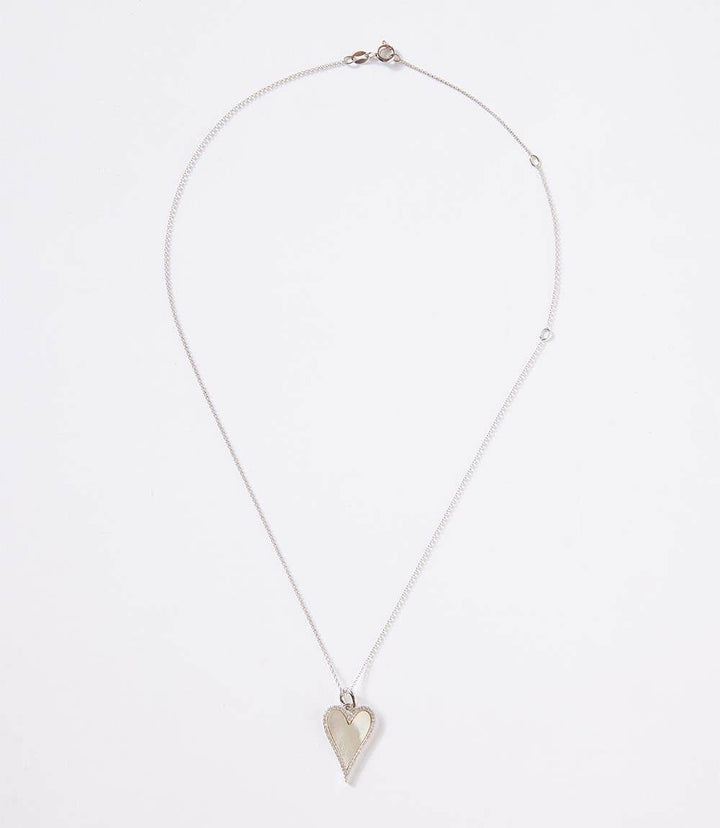 Pavé Mother Of Pearl Heart Necklace