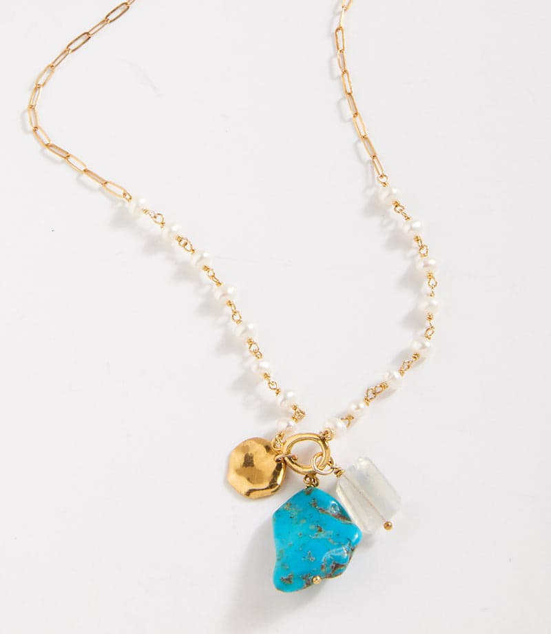 Chan Luu Organic Turquoise Stone Necklace