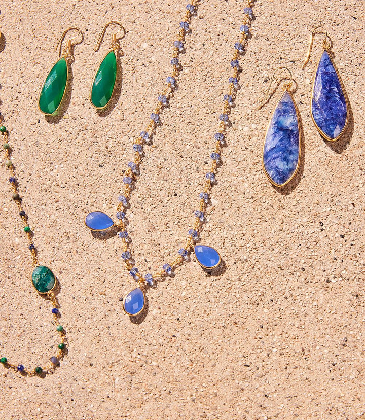 Green Onyx Quartz Earrings