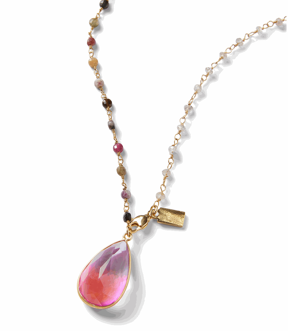 Teardrop Gemstone Necklace