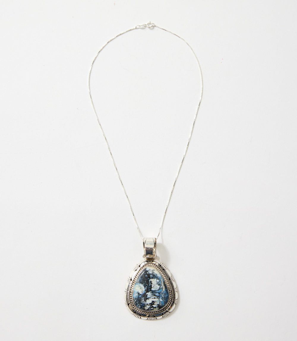 Natural Wild Blue Sterling Silver Pendant Necklace