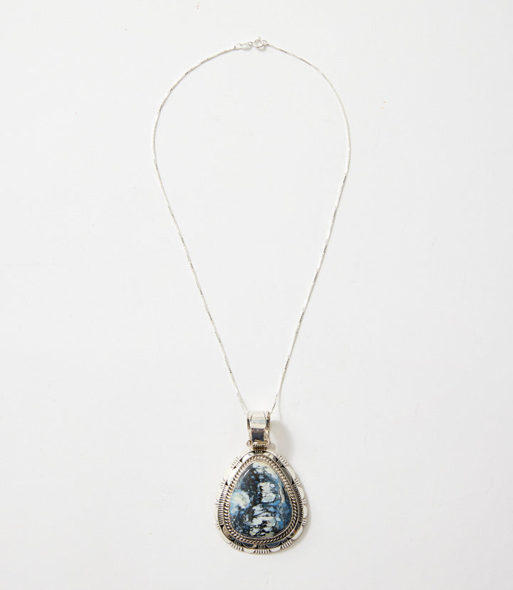 Natural Wild Blue Sterling Silver Pendant Necklace