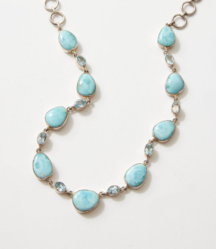 Larimar And Blue Topaz Necklace