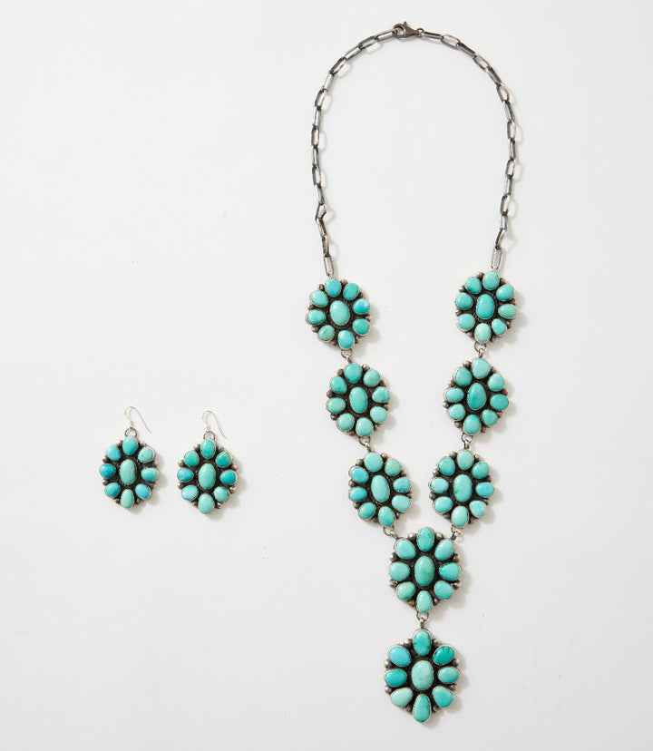 Lone Mountain Turquoise Necklace And Earring Set