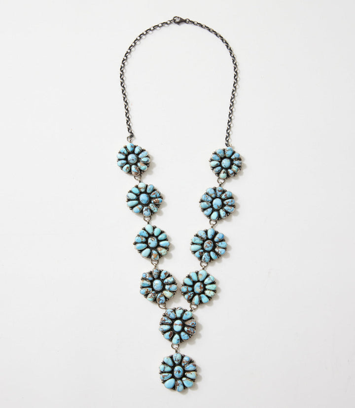 Golden Hill Turquoise Cluster Necklace