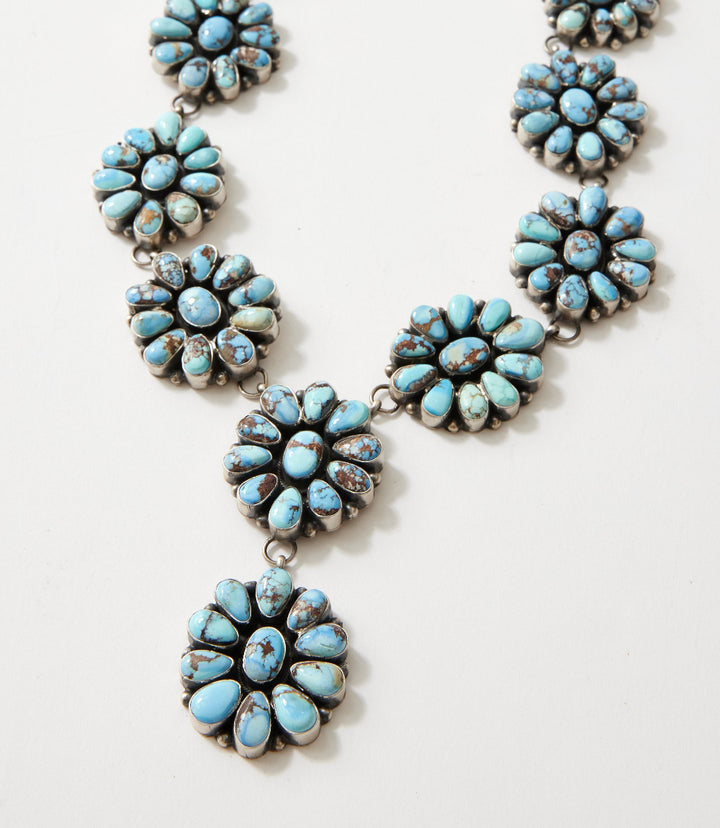 Golden Hill Turquoise Cluster Necklace