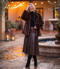 Faux Leather Midi Skirt