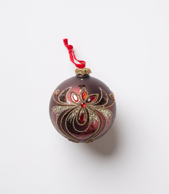 Diamond Embellished Glass Ornament