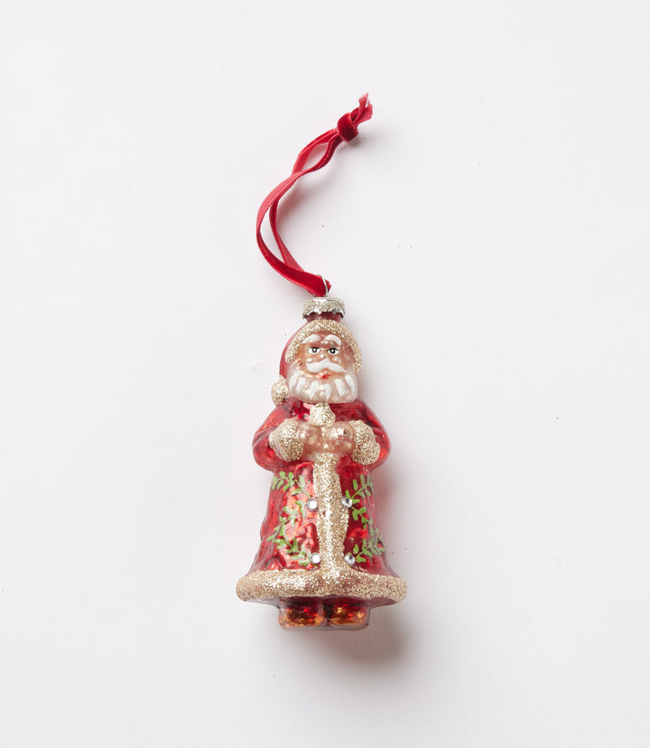 Glass Santa Ornament