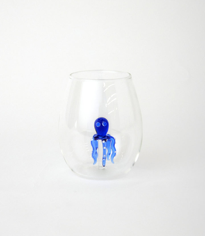Octopus Stemless Wine Glass