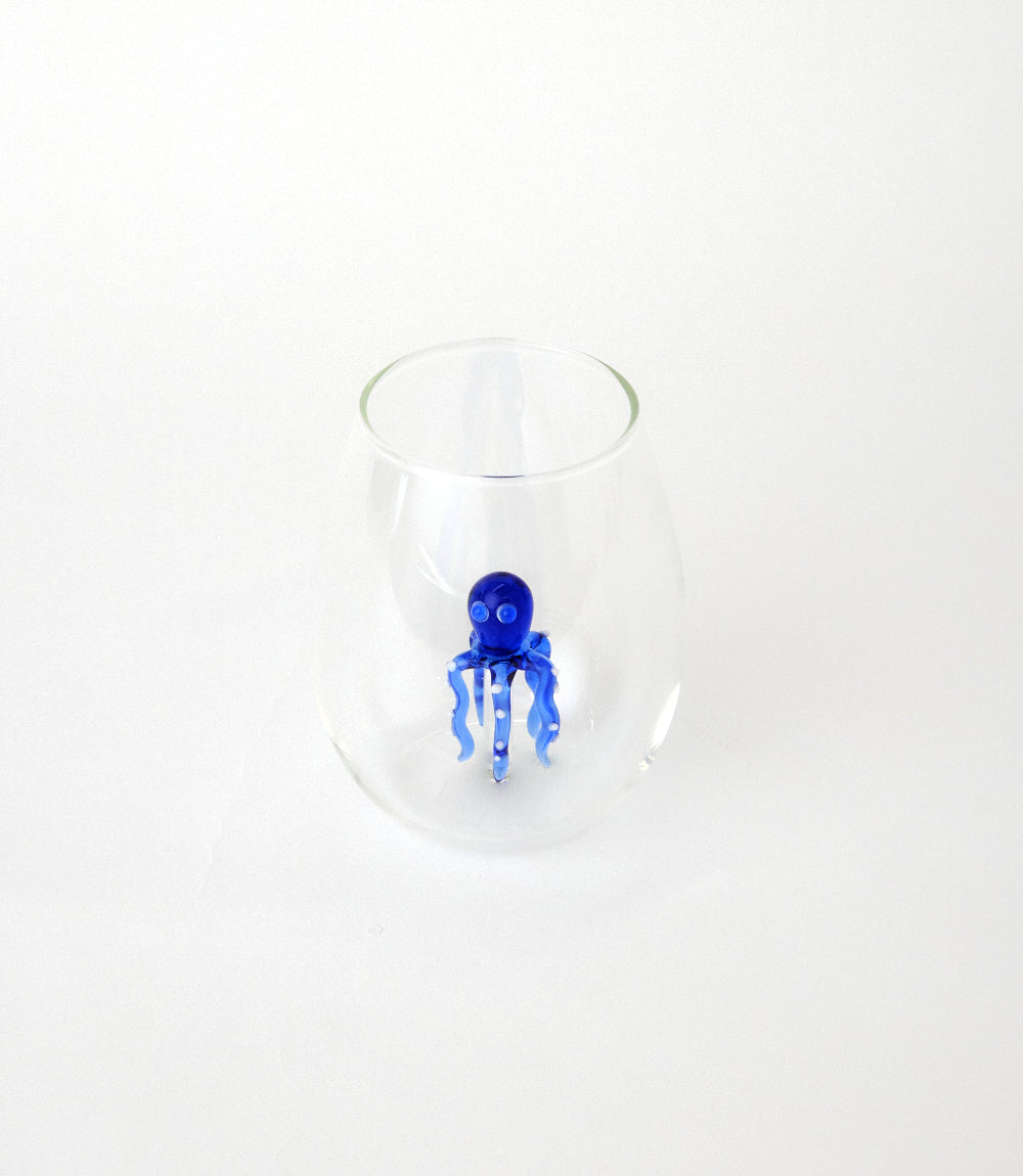 Octopus Stemless Wine Glass