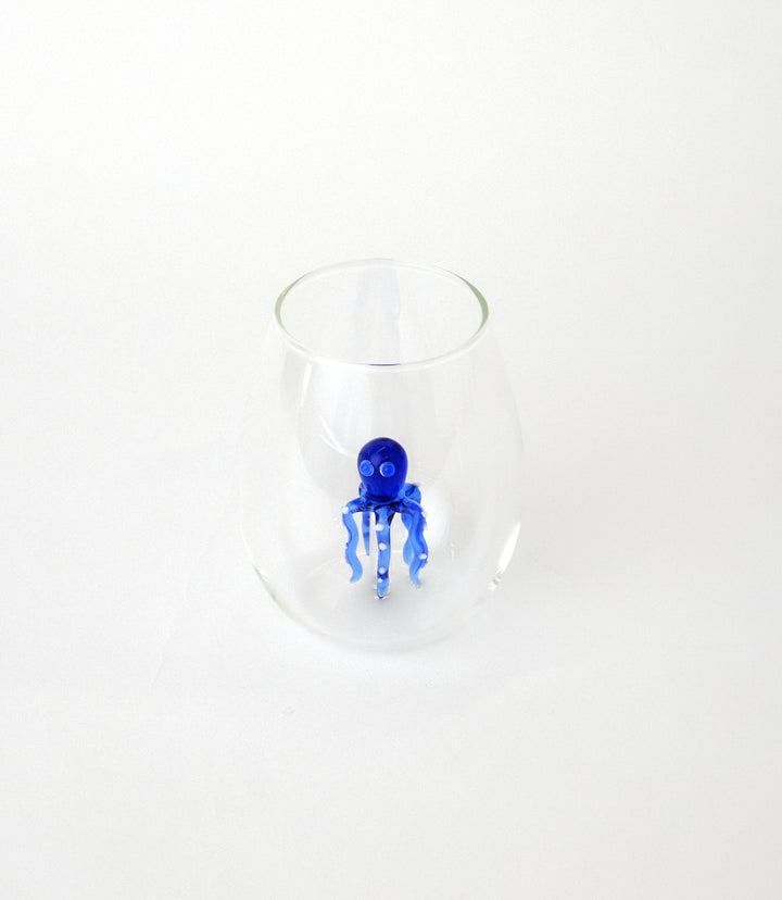 Octopus Stemless Wine Glass
