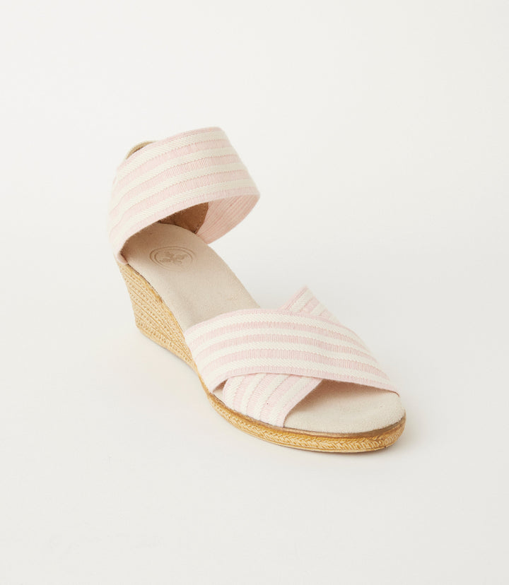 Charleston Shoe Co. Cannon Stripe Wedge Sandals