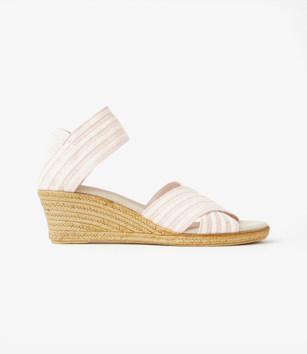 Charleston Shoe Co. Cannon Stripe Wedge Sandals