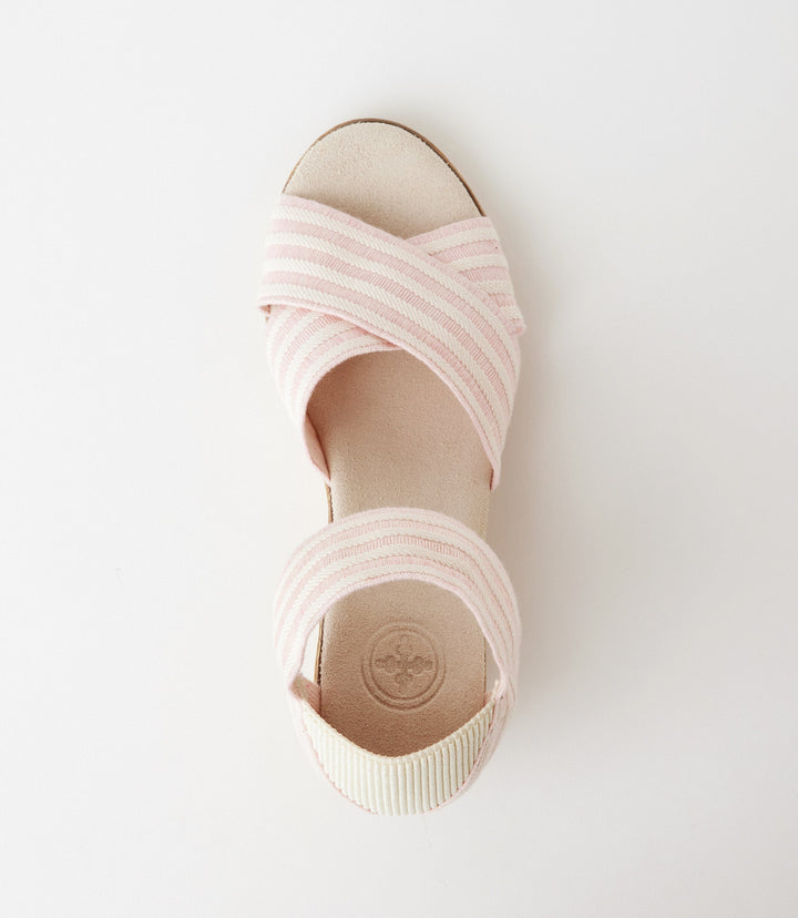 Charleston Shoe Co. Cannon Stripe Wedge Sandals