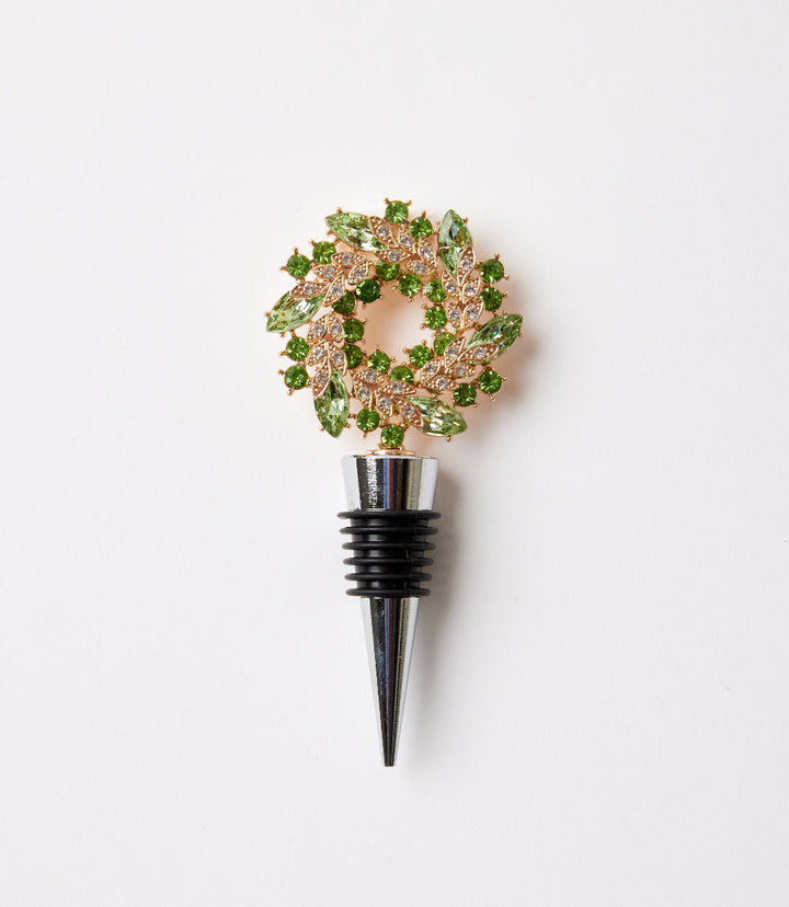 Jeweled Wreath Bottle Stopper