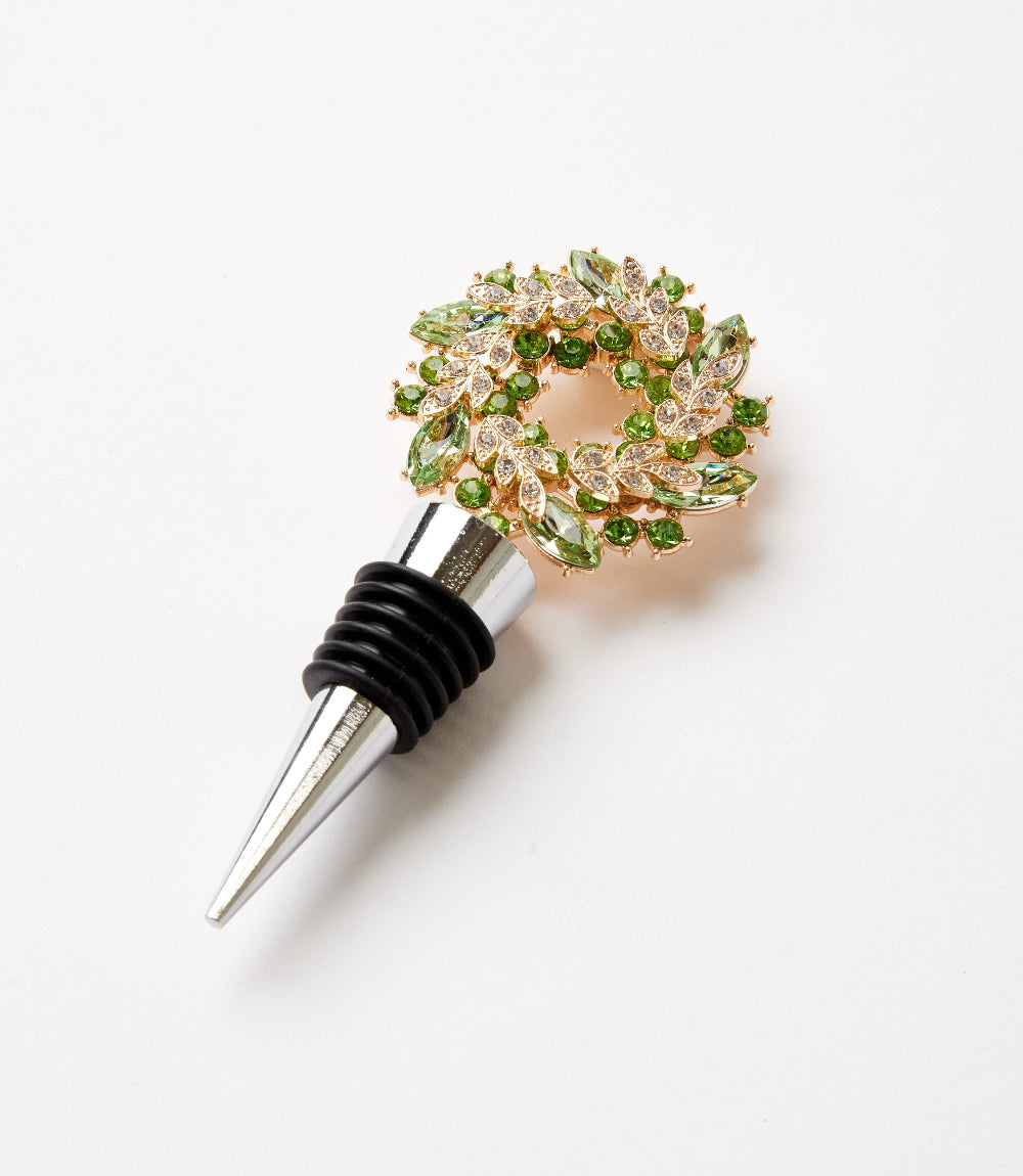 Jeweled Wreath Bottle Stopper