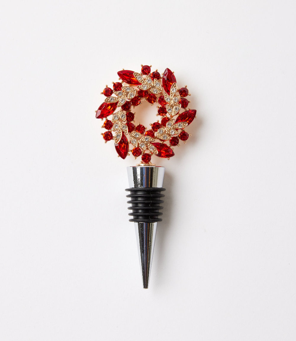 Jeweled Wreath Bottle Stopper