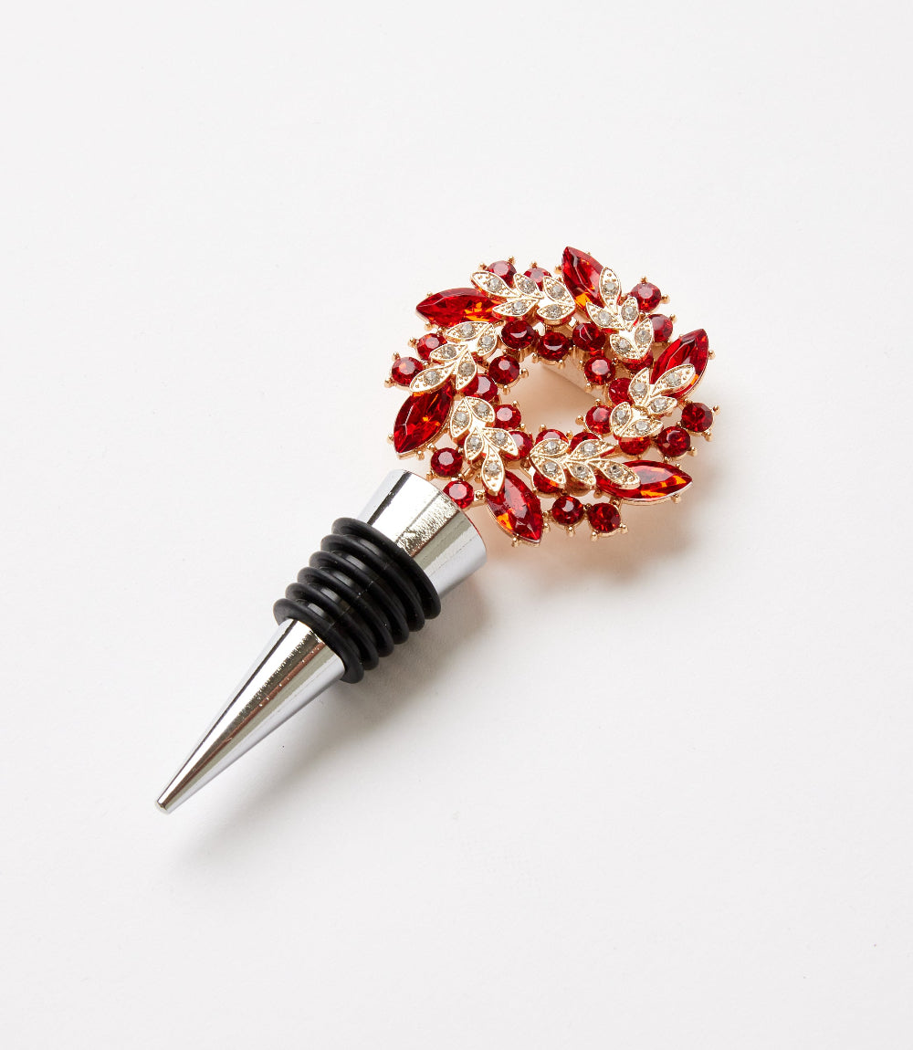 Jeweled Wreath Bottle Stopper