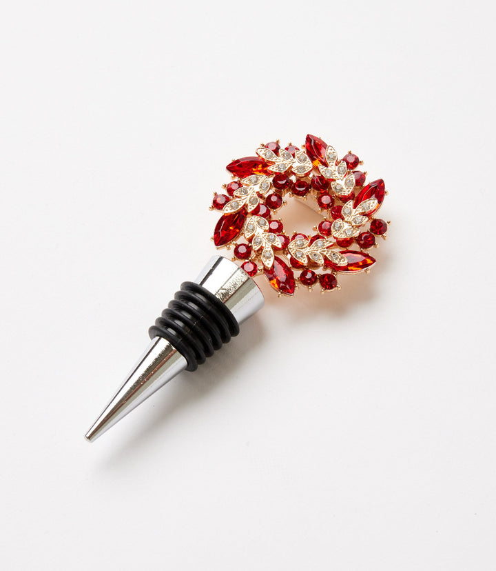 Jeweled Wreath Bottle Stopper