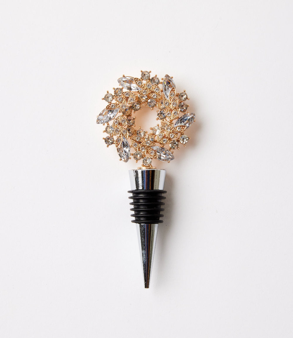 Jeweled Wreath Bottle Stopper