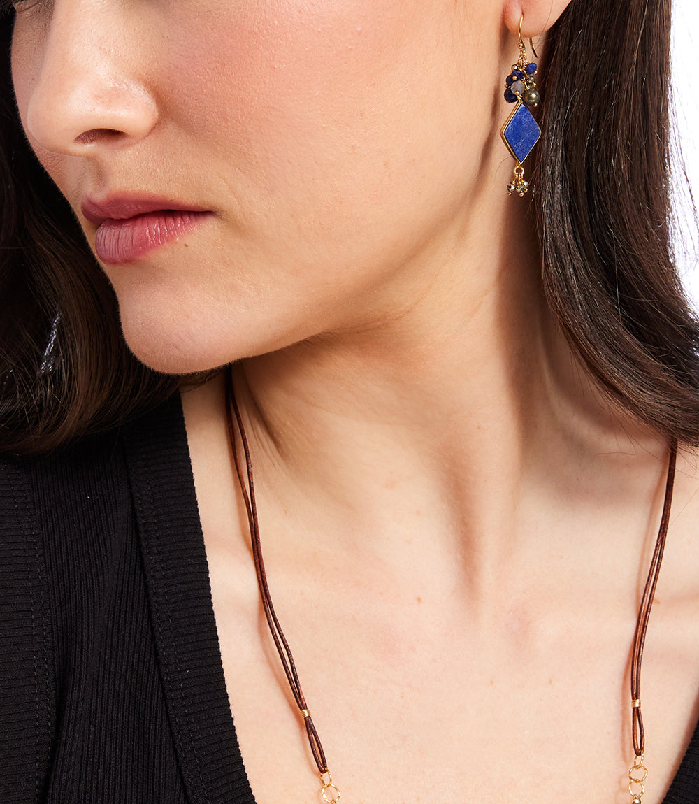 Blue Moon Kite Dangle Earrings